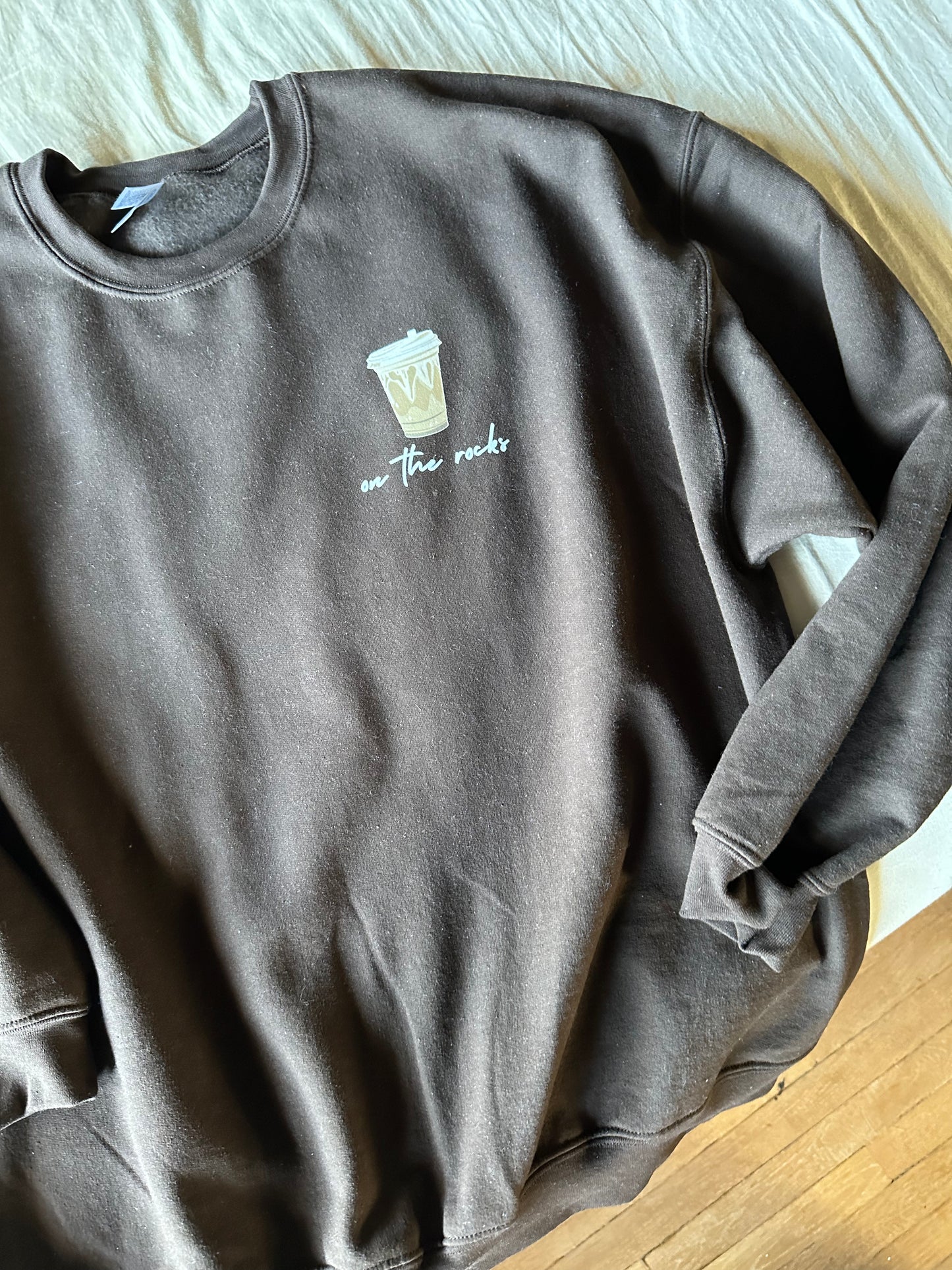 iced coffee on the rocks sweatshirt