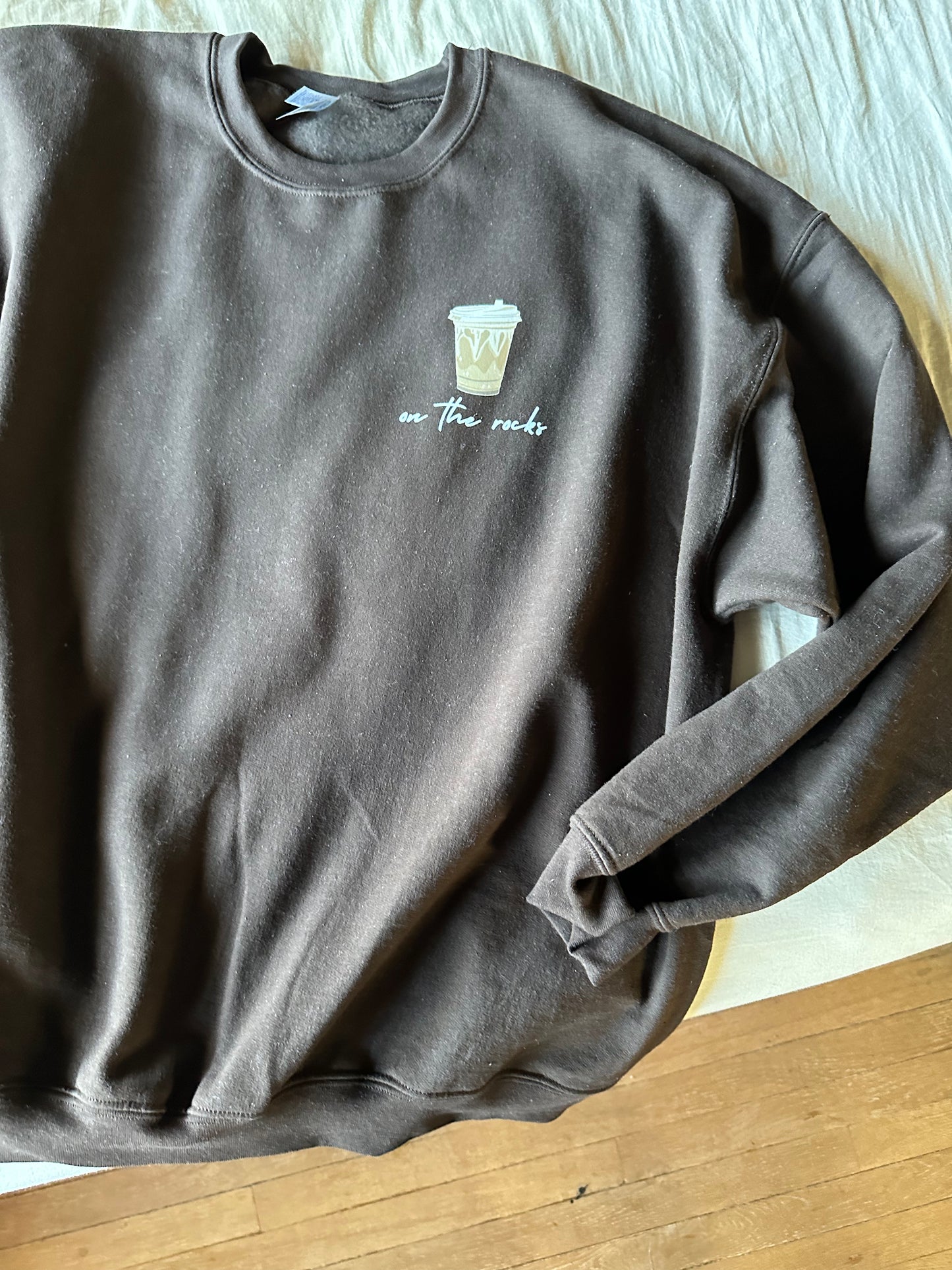 iced coffee on the rocks sweatshirt