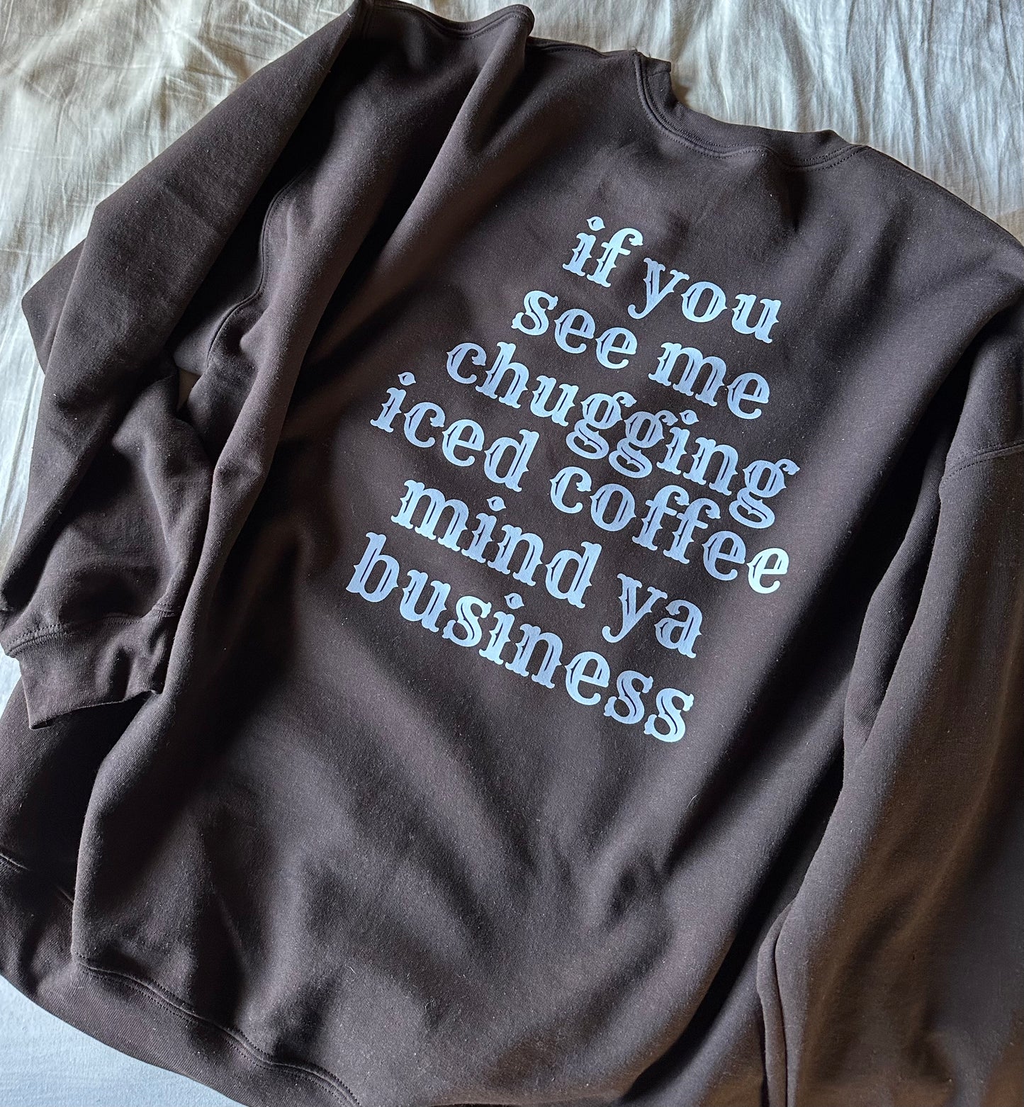 iced coffee on the rocks sweatshirt