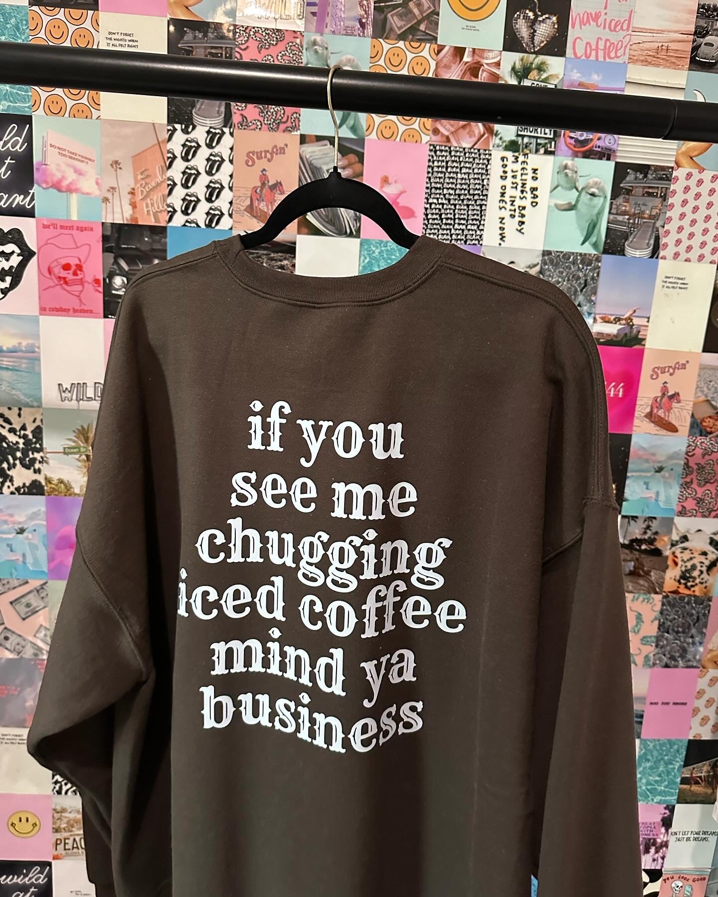 iced coffee on the rocks sweatshirt