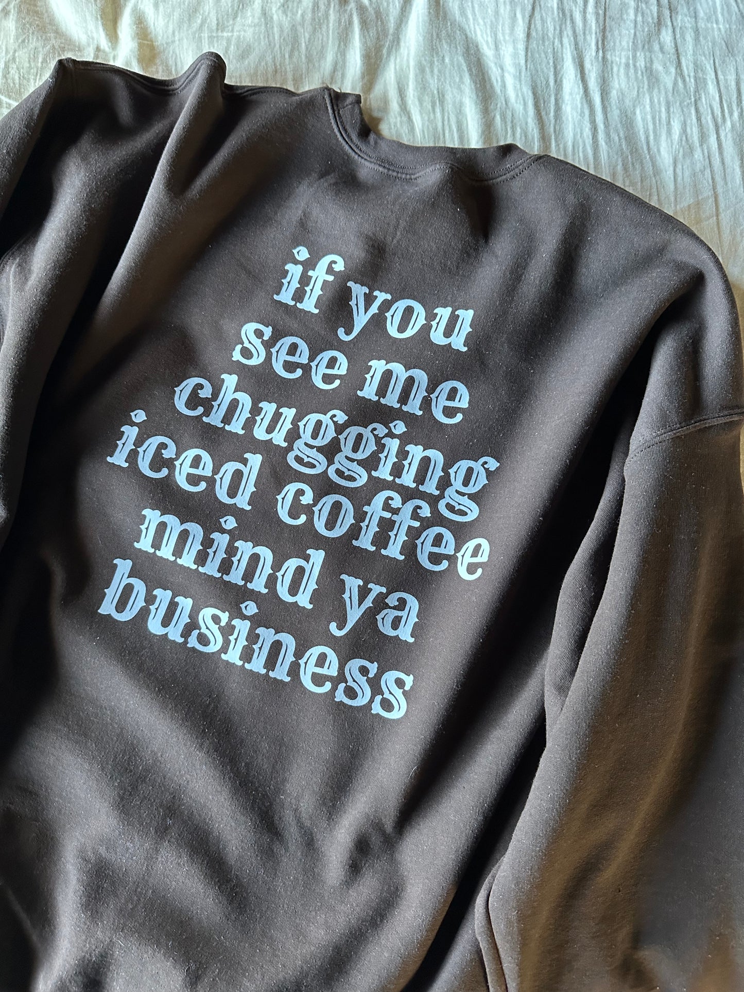 iced coffee on the rocks sweatshirt